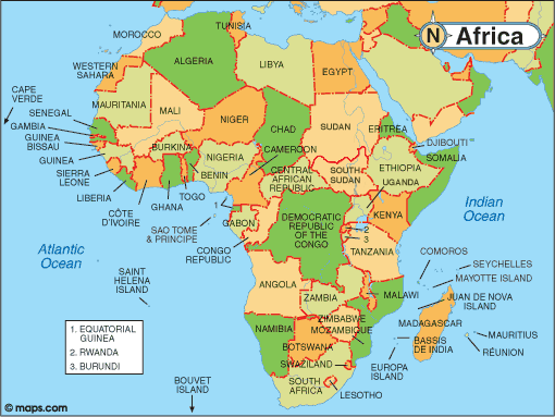 Map of Africa with Facts, Statistics and History