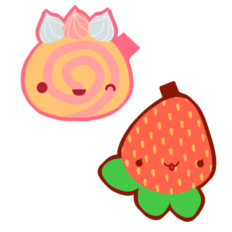 Kawaii Strawberry+Cina-roll- by PickleddEgg on Clipart library