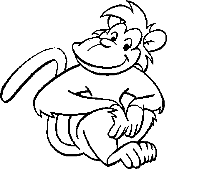 Cartoon Monkey Black And White - Clipart library