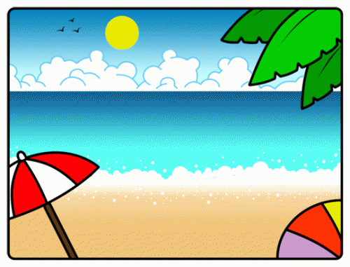Summer Beach Cartoon - Clipart library
