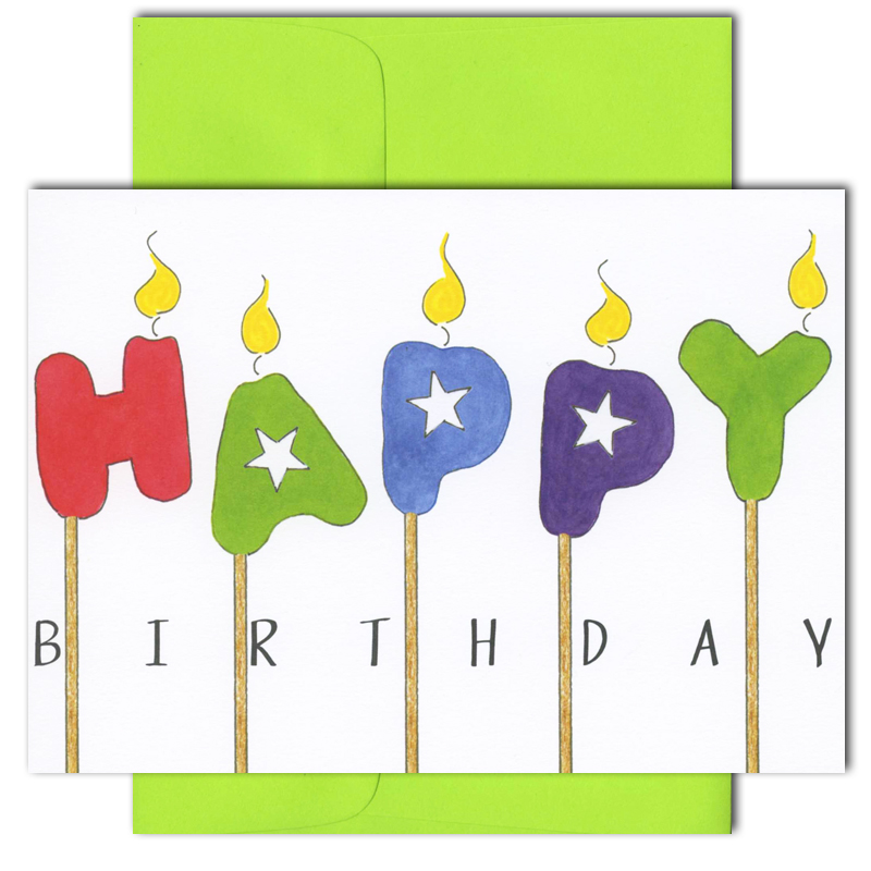 Boxed Business Birthday Card - Happy Candles