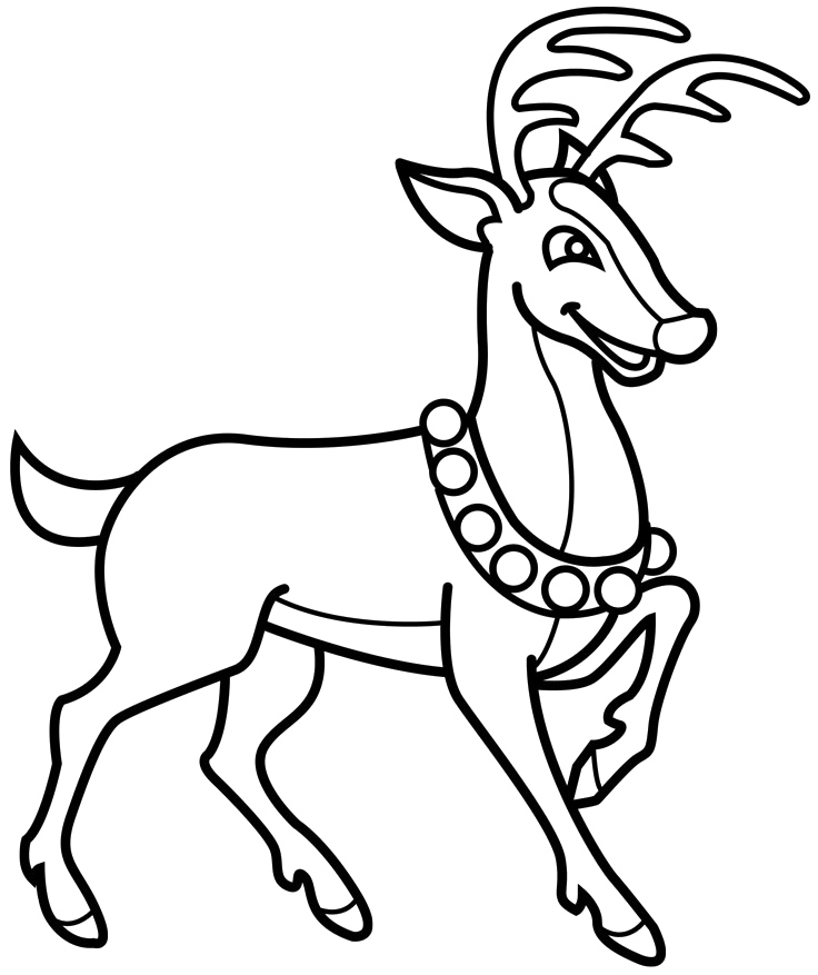 christmas reindeer colouring pages Clip Art Library