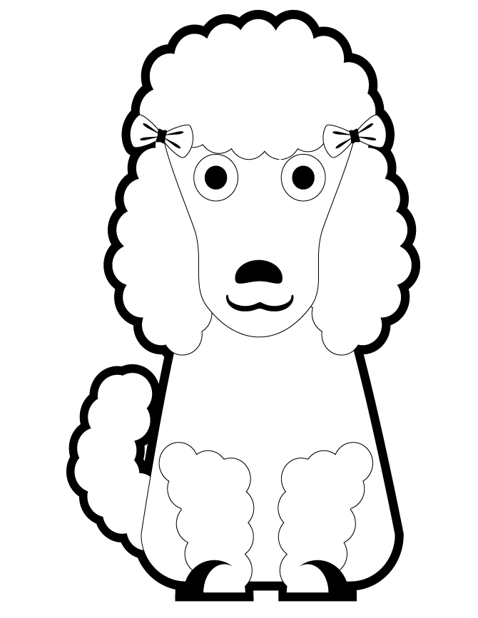 Pretty Poodle Puppy Coloring Page | Free Printable Coloring Pages