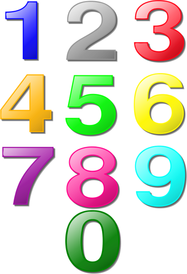 digits numbers numerals decimal system - vector Clip Art