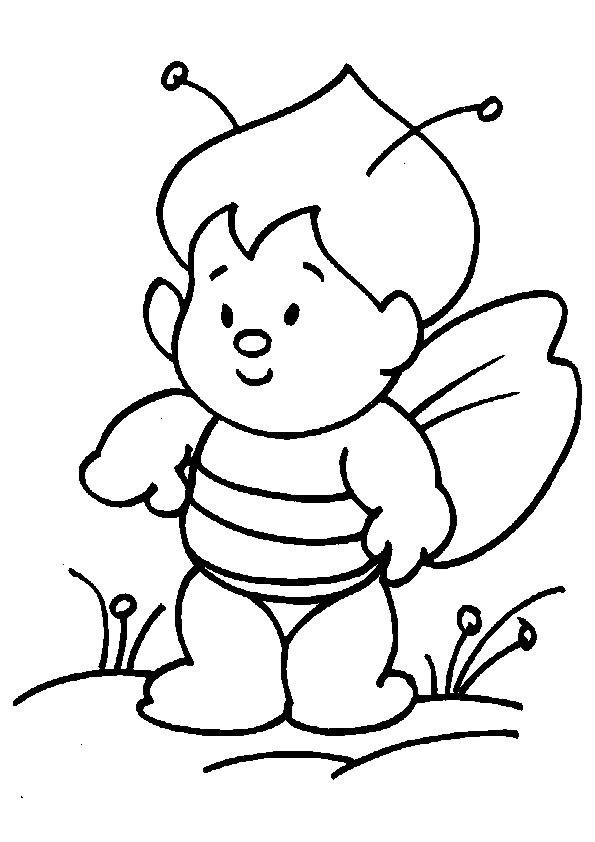 Printable Insects Bees Face Coloring Pages