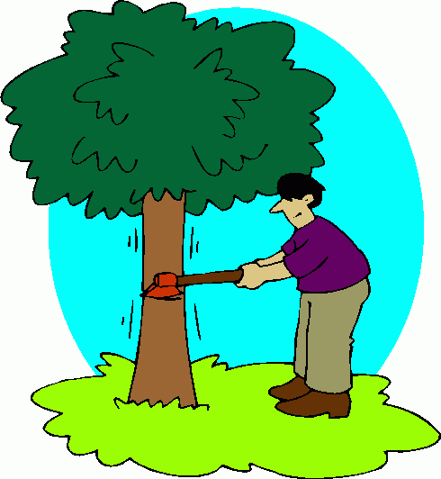 cutting down trees cartoon - Clip Art Library