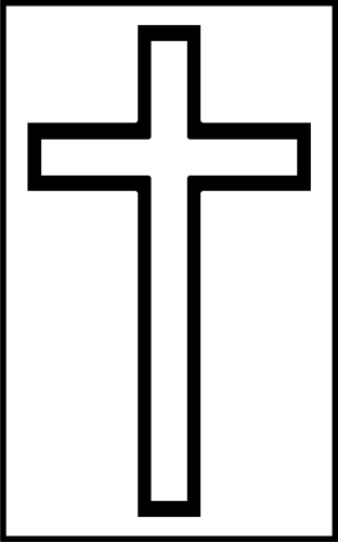 Clip Art Image: Picture of a Christian cross in white and black 