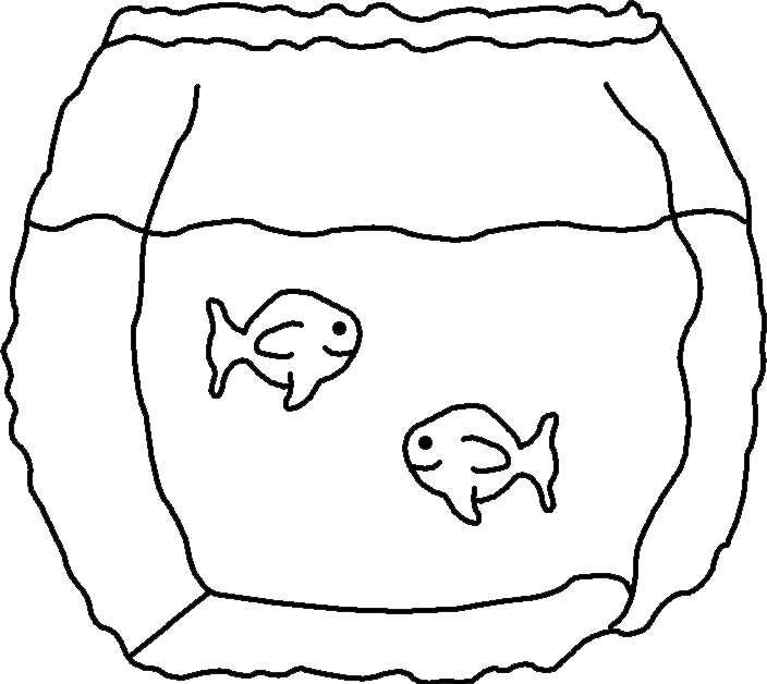 Coloring Pages Fish Bowl Kids Clip Art Library Clipart