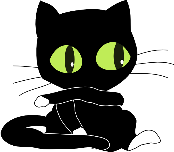 Free Black And White Cat Cartoon, Download Free Black And White Cat