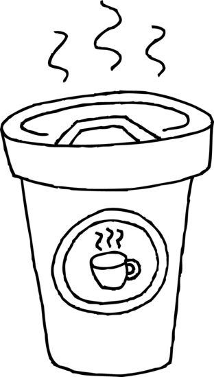 Cup of Coffee Coloring Page - Free Clip Art