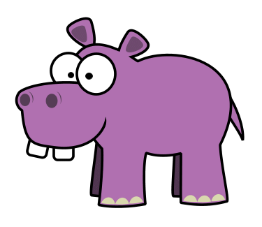 Drawing a cartoon hippo