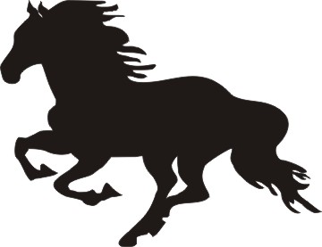 Running Horse Silhouette Decal 6x4.5