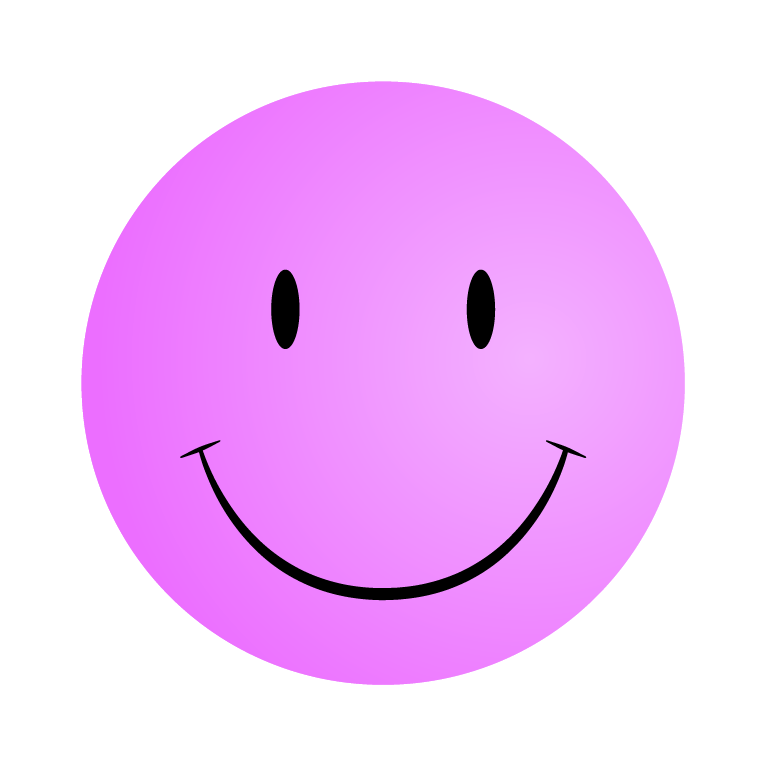 Pink Smiley Face With Mustache