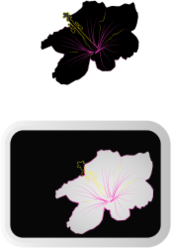 black hibiscus - vector Clip Art