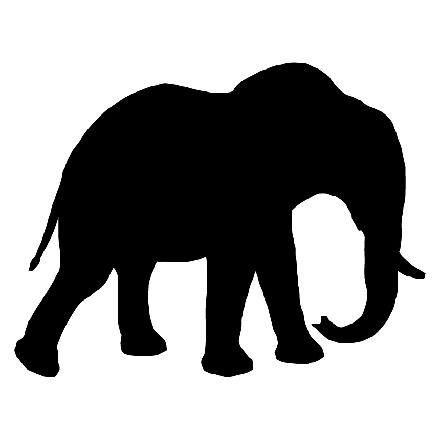 free black and white elephant clipart - photo #33
