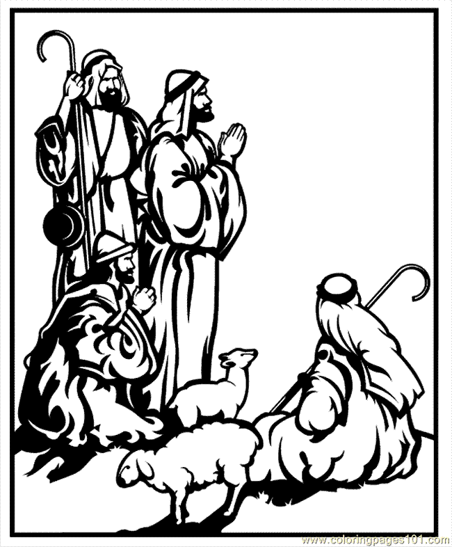 Shepherds Nativity Coloring Pages 371 | Free Printable Coloring Pages