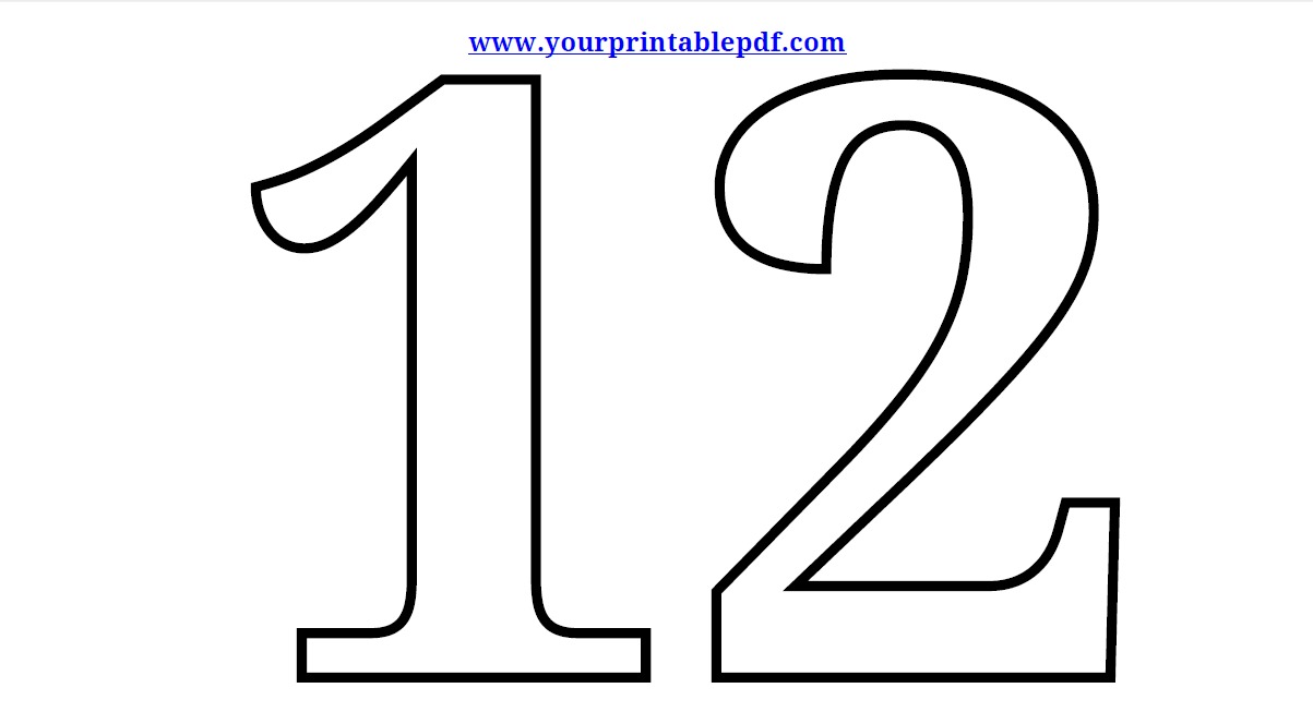 Pictures Number 12 Free Download Clip Art Printable Coloring Page