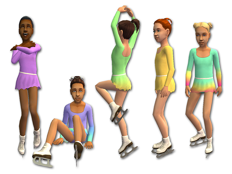 Mod The Sims - Figure Skating Costumes for Girls