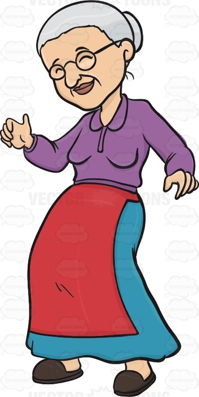 happy old lady cartoon - Clip Art Library