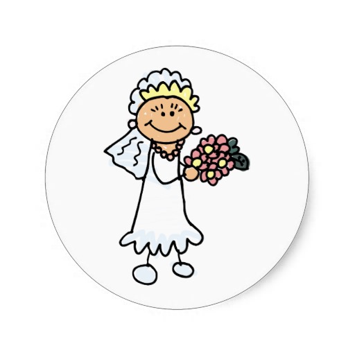 Cartoon Bride Classic Round Sticker | Zazzle