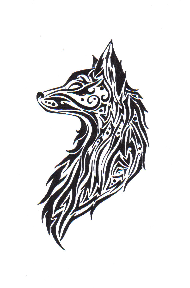 tribal drawings of wolves 