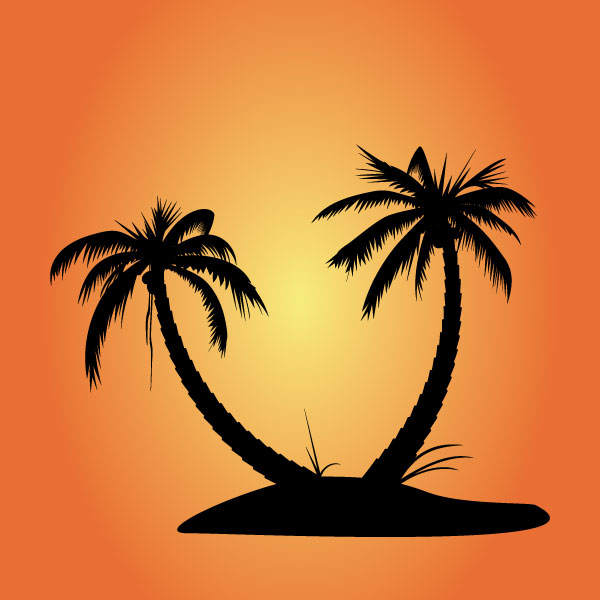 Free Vector Palm Tree Silhouettes | Summer Vector Free Download 