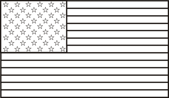 American Flag Coloring Page, American Flag - Drawing Kids