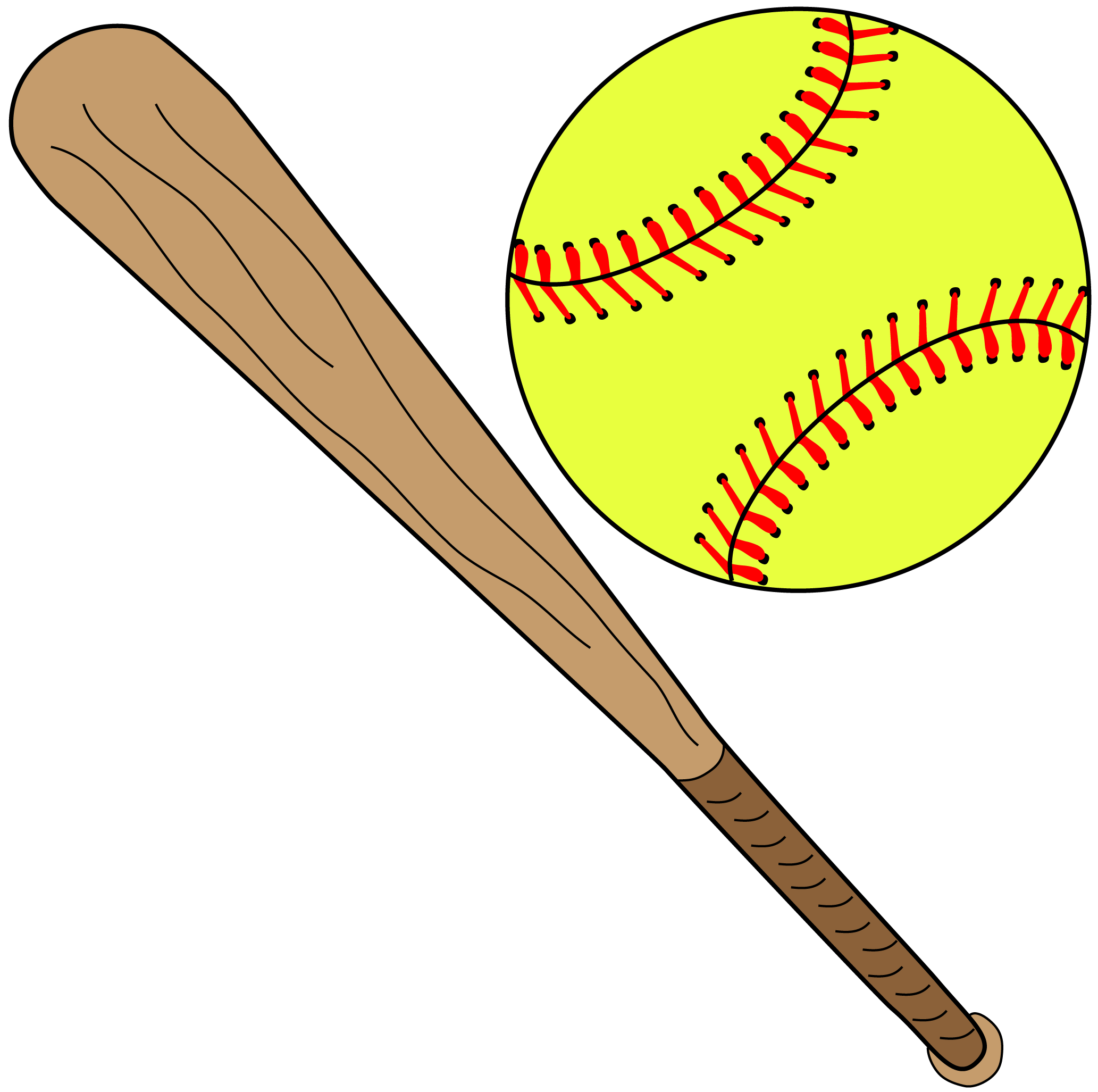 softball and bat clipart - Clip Art Library
