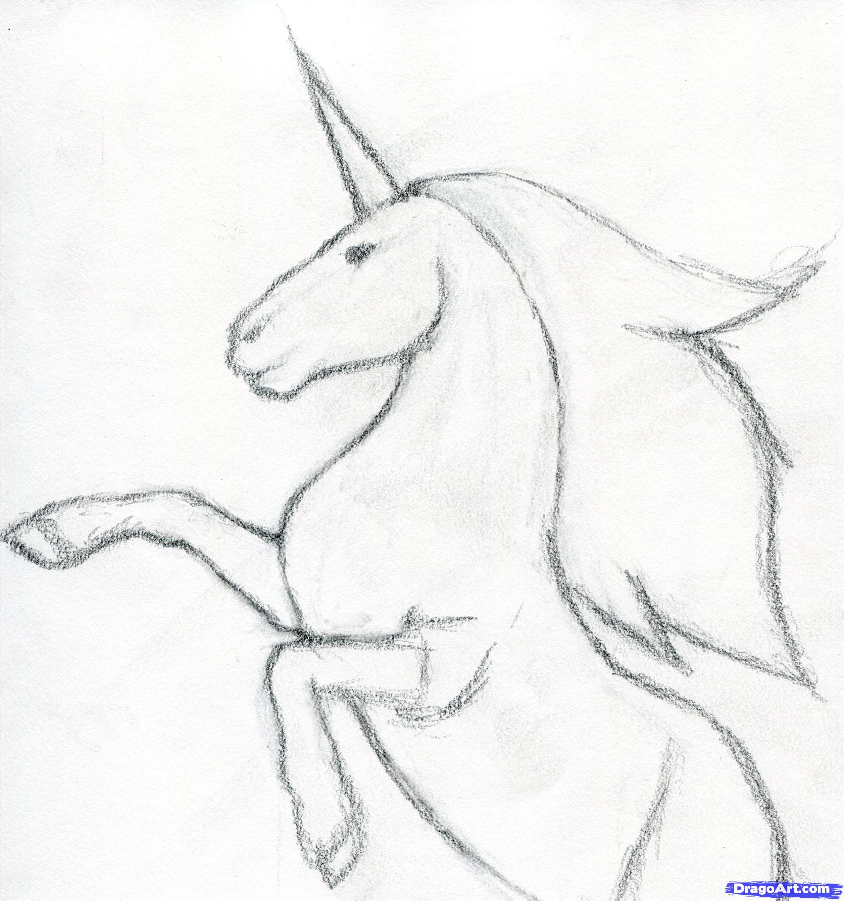 Draw a Dark Unicorn, Black Unicorn, Step by Step, Drawing Sheets 