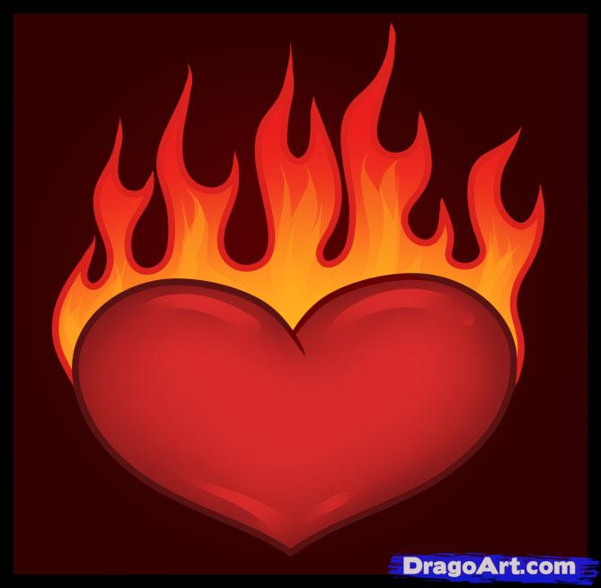 fire heart clipart - photo #12