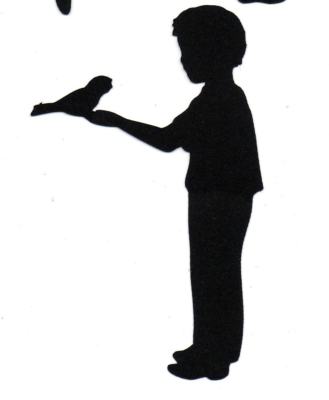 Boy with bird Child Silhouette die cut for by simplymadescrapbooks
