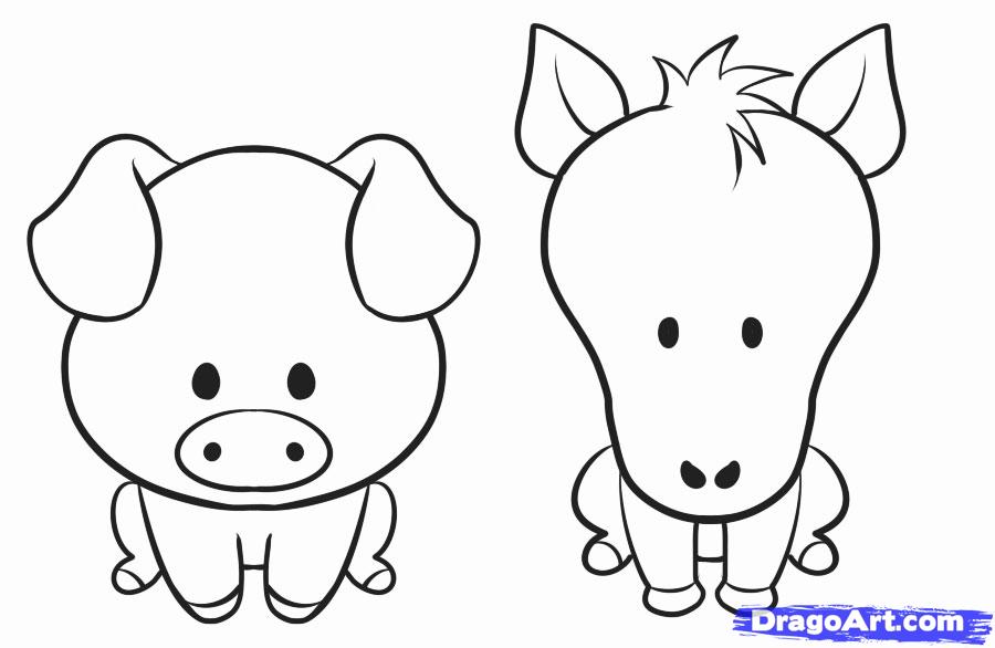 easy draw farm animal - Clip Art Library