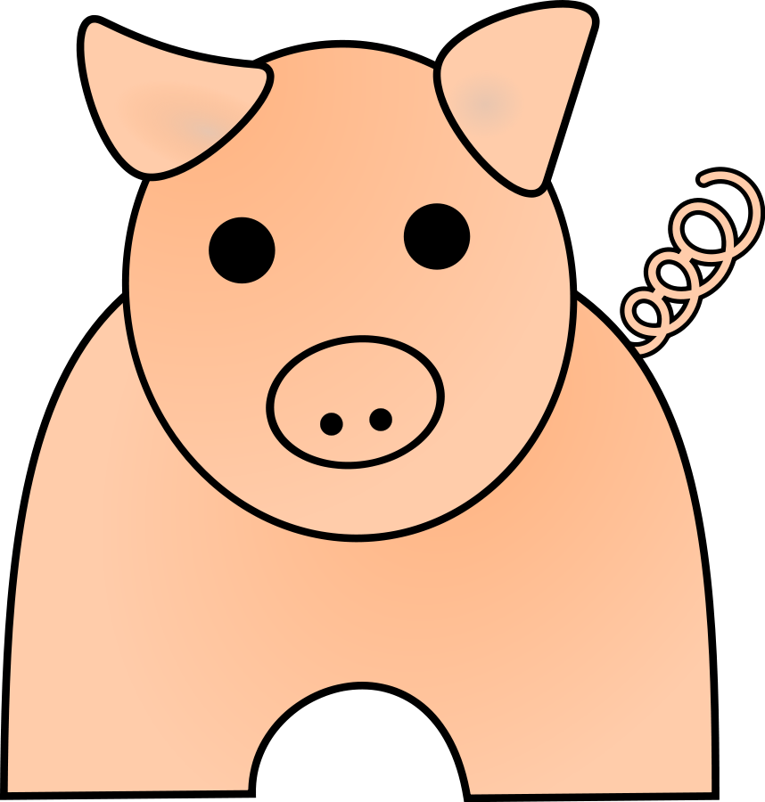 Pig large 900pixel clipart, Pig design