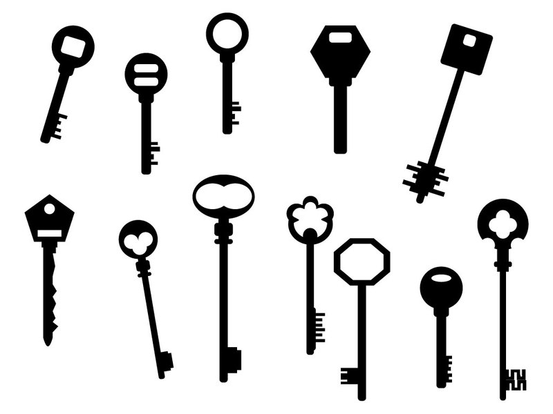 Keys silhouette - Download Free Vector Art, Stock Graphics  Images
