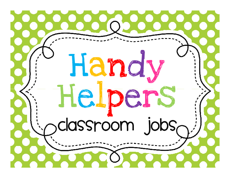 classroom jobs sign