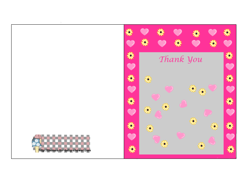 Free Printable Girl Baby Shower Thank You Cards