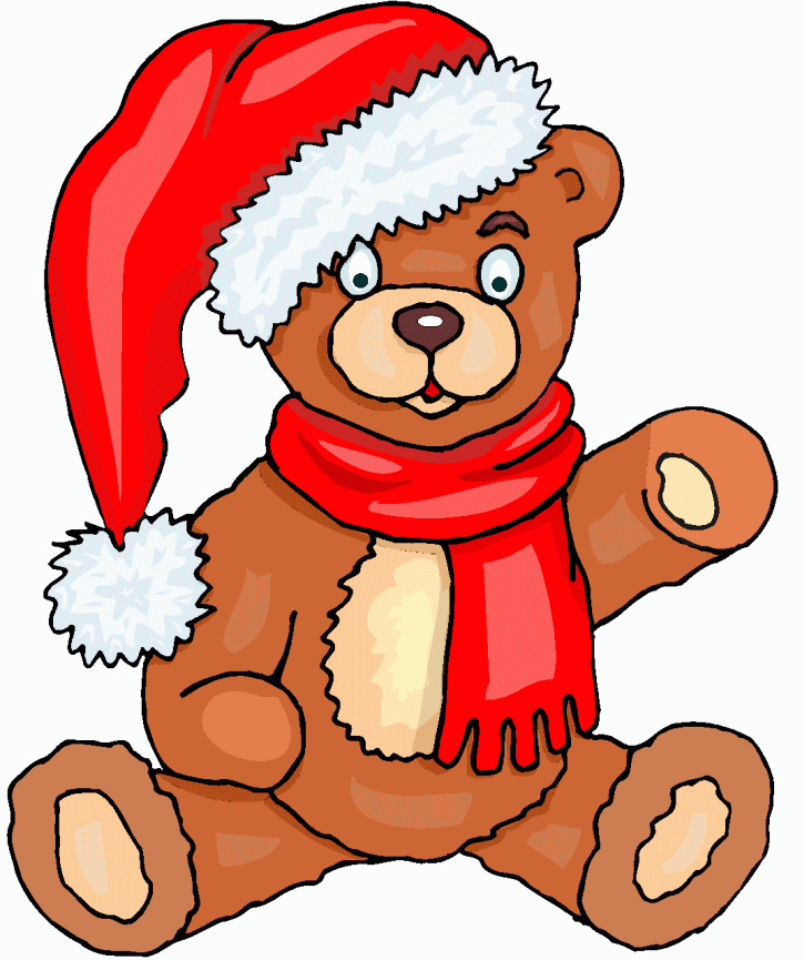 Christmas teddy bear coloring pages and clip art pictures,