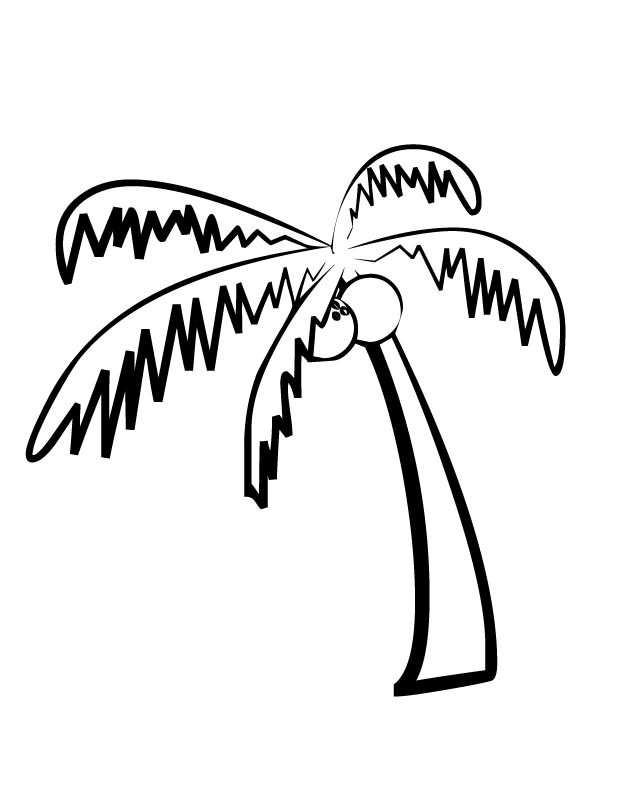 Coconut Tree Clipart Black And White.