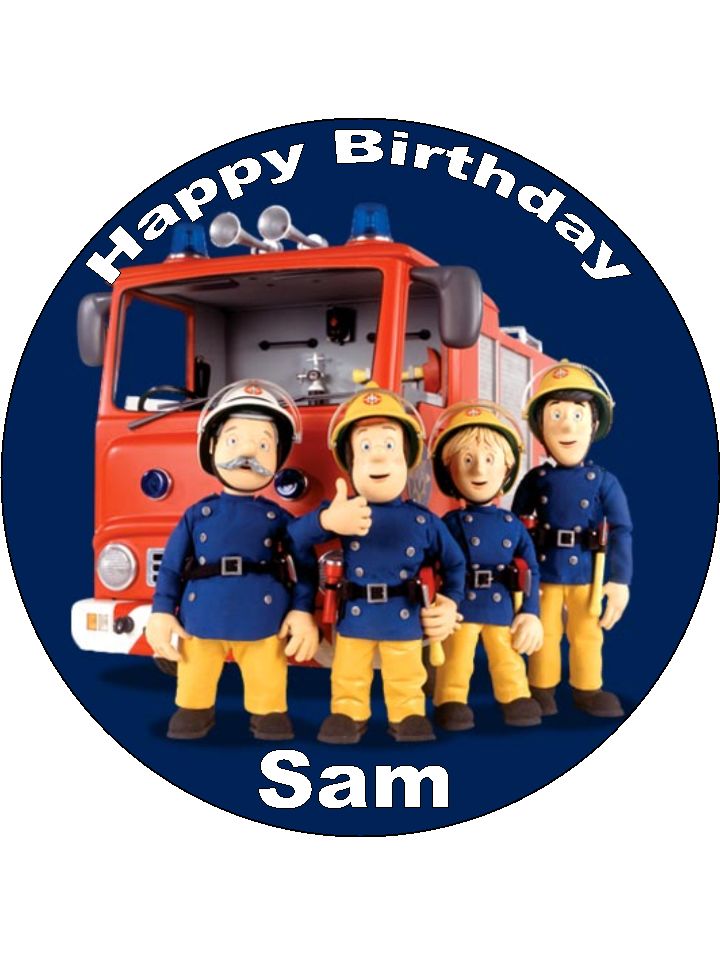 Fireman Sam Cake Topper 7 5 Round Edible Cake Topper