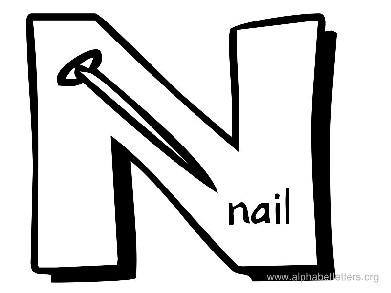 the letter n in black