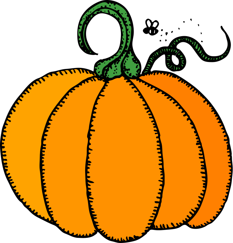Free Pumpkin with Fly Clip Art