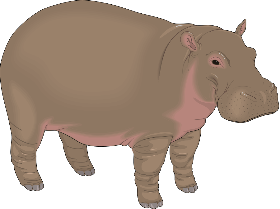Sky Diver Hippo Clipart, vector clip art online, royalty free 