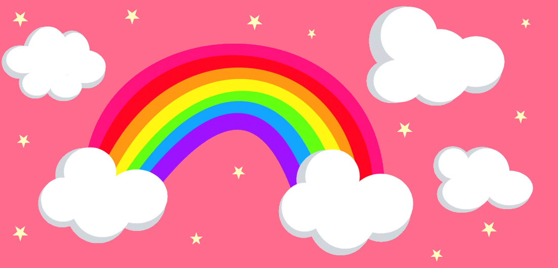animated rainbow with clouds - Clip Art Library