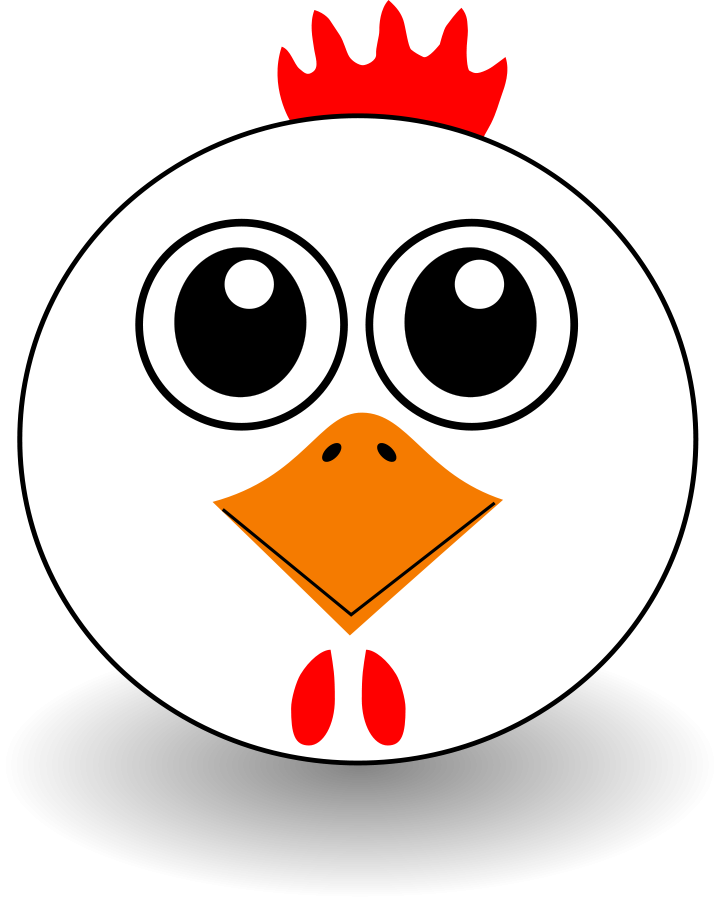 Funny Chicken Face Cartoon Clipart, vector clip art online 