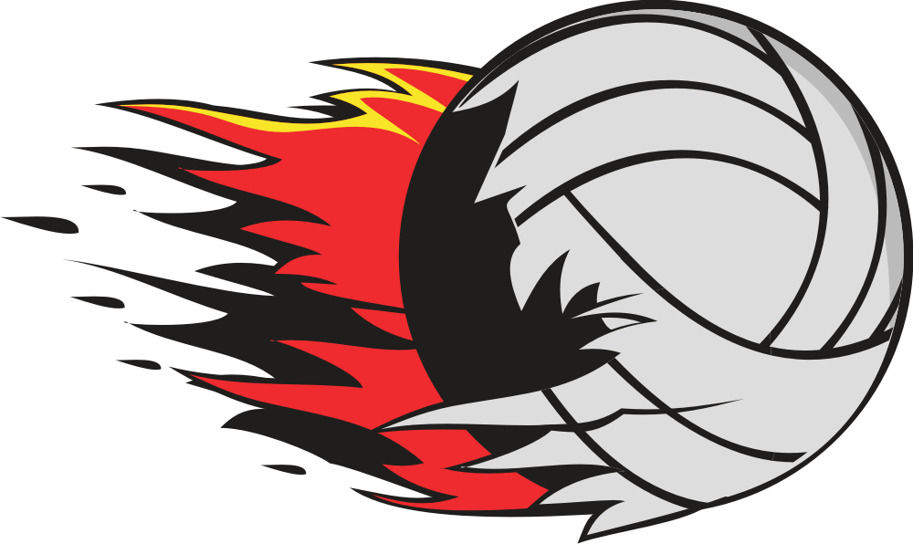 Flaming Volleyball Clipart