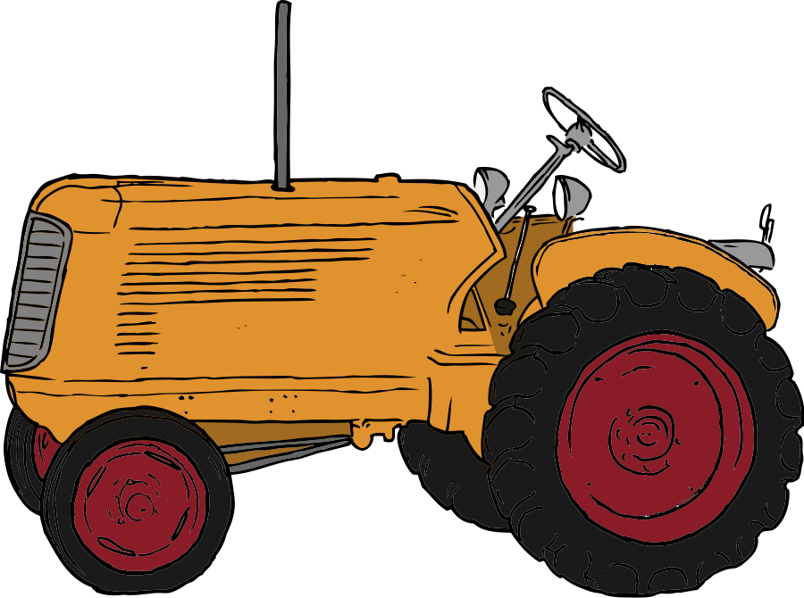 Tractor small clipart 300pixel size, free design
