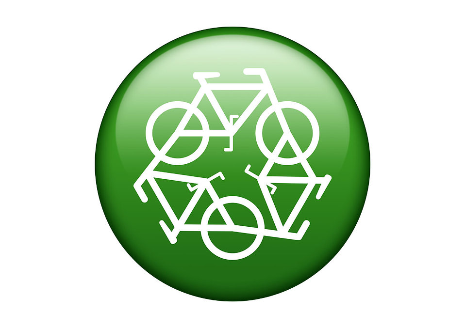 Free Stock Photos | A green recycle symbol of white bikes on a 