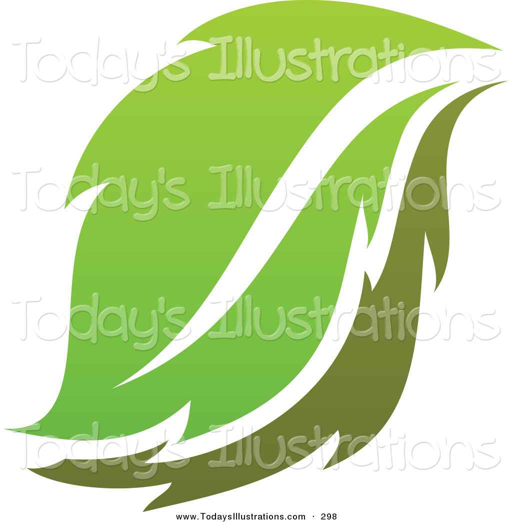 Clipart of a Green Leaf Logo Icon on a Solid White Background by 