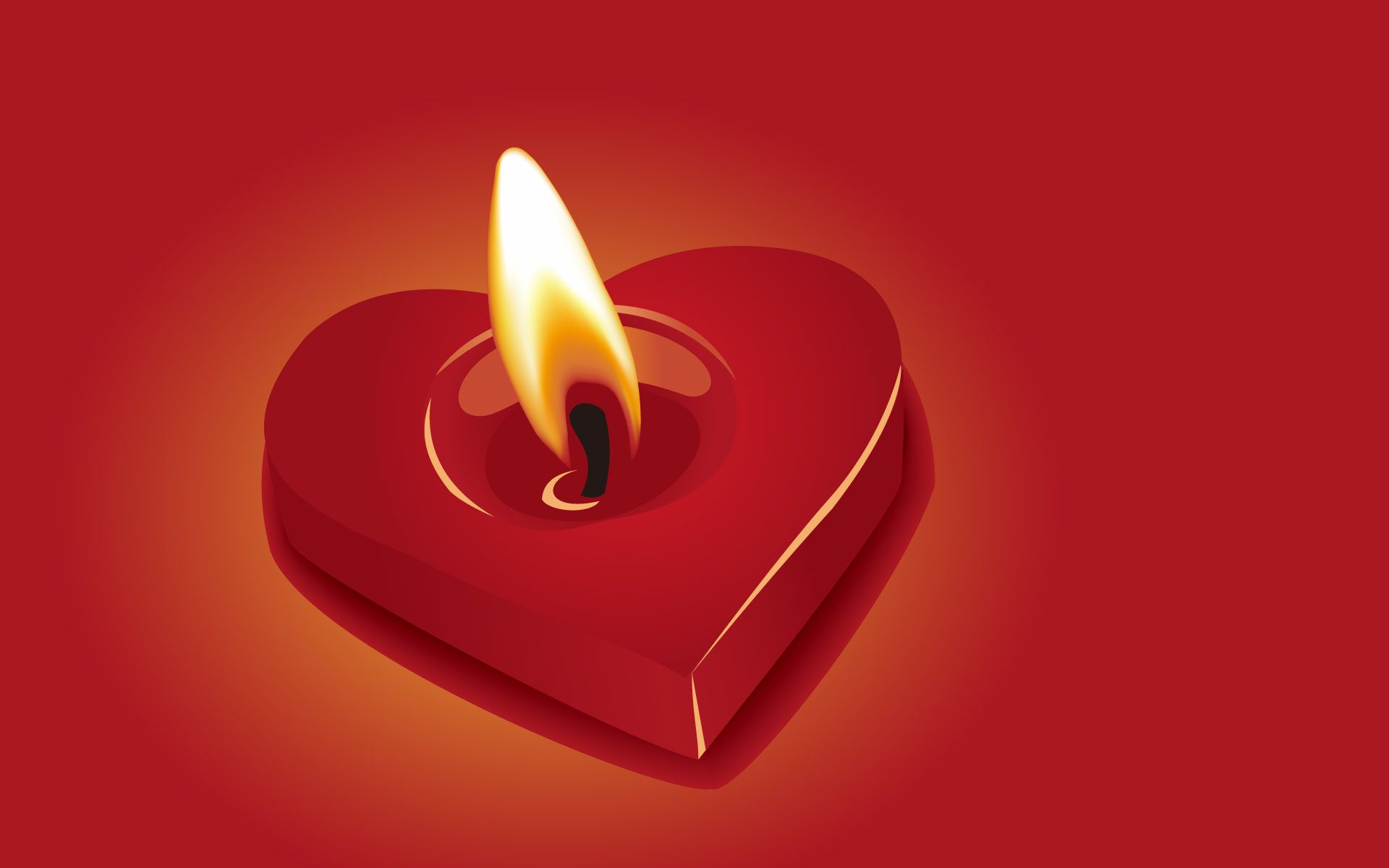 Love Heart Red Candle Wallpaper and Stock Photo
