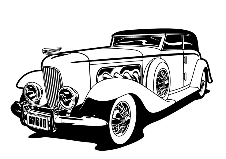 free black and white clipart of cars - photo #25